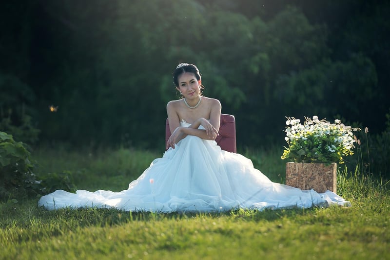 Bride wearing a bespoke veil